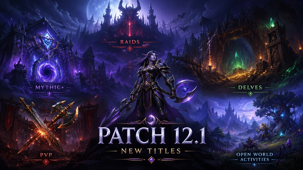 WoW Patch 12.1 Adds New Titles from Raids, Mythic+, Delves, PvP, and Open World Activities